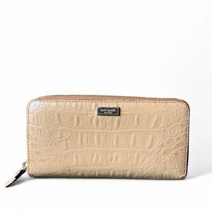 Kate Spade Beige Croc-Embossed Wallet